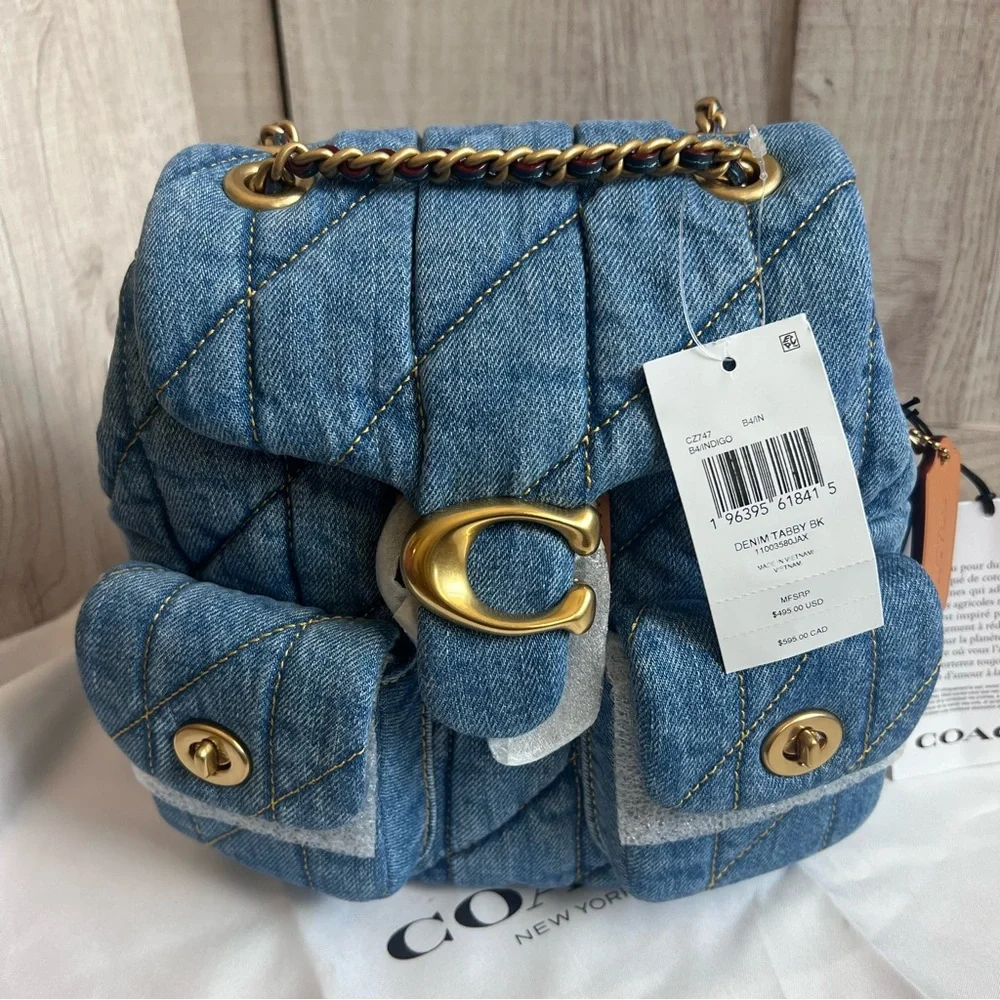 Coach Tabby Denim Backpack - Picture 4 of 12